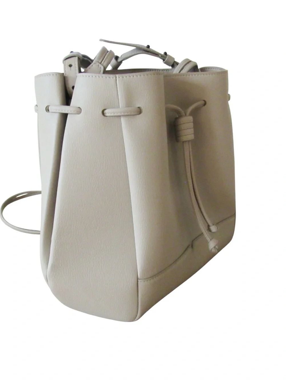 Von Holzhausen Bucket Crossbody Bag Stone Taupe Vegan Technik Leather Adjustable